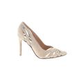 Nine West Heels: Pumps Stiletto Cocktail Party Tan Solid Shoes - Women's Size 7 - Almond Toe