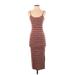 Wild Fable Casual Dress - Midi Scoop Neck Sleeveless: Brown Print Dresses - Women's Size X-Small