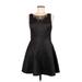 Twelfth Street by Cynthia Vincent Cocktail Dress - Mini Scoop Neck Sleeveless: Black Dresses - Women's Size 8