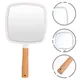 Handheld Makeup Mirror Vintage Mirror Portable Wood Makeup Mirror Square Hand Held Mirror for Men&