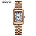 Fashion Sanda Top Brand Elegant Design Rectangle Dial Water Resistant Quartz Movement Business Gift