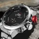 Fashion Sport Watch Men Digital Quartz LED Steel Strap Man Dual Time Watch 3ATM Waterproof Military