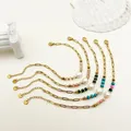 Trendy High-end Versatile Stainless Steel 14K Gold-plated Bracelet Multi-color Natural Stone Pearl