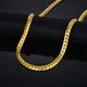 Vintage Flat Snake Chain Necklaces Male Gold Color Stainless Steel Golden Neck Chains For Men Punk