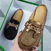 Mode Kristall Bling Maultiere Hausschuhe Frauen Schuhe Weibliche Maultiere Schuhe Runde Low Heels Elegante Schuhe Frau Slipper Casual Schuhe