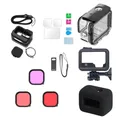 For GoPro Hero 12 11 10 9 Waterproof Case Tempered Film Silicone Case Protection Kit Windproof Case