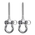 2 Pcs 304 Stainless Steel Screw Bracket Heavy Duty 180° Swing Hangers Yoga Hammock Chair Sandbag