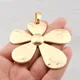 1 x Antique Gold Color Large Hammered Five Petals Flower Round Charms Pendants For DIY Necklace