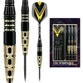 3 Pcs Professional Dart Set 22g Metal Tip Precision Engraved Brass Barrel with Extra Nylon Shaft