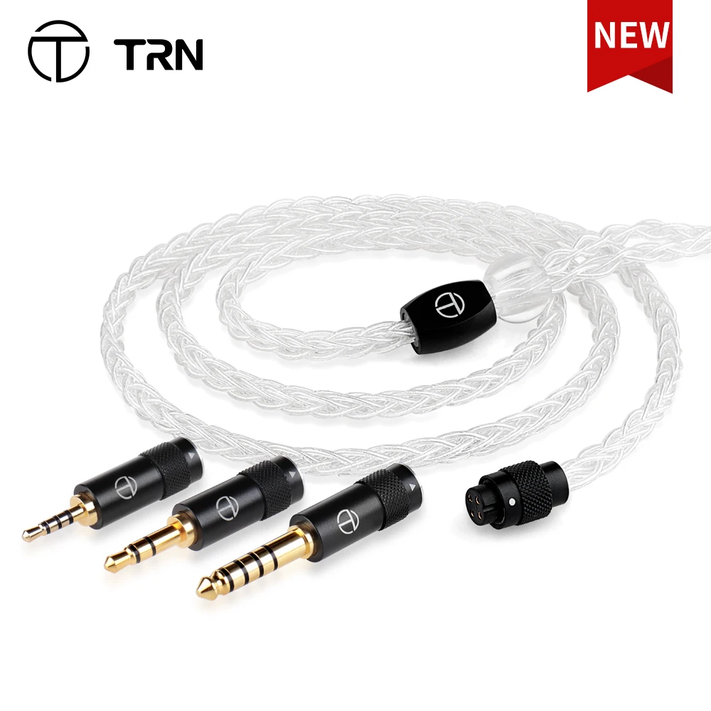 TRN T3 PRO 8 Core Reinem Silber Kabel 2.5/3.5/4,4 MM Mit MMCX/2PIN Stecker Verbesserte draht Kopfhörer Kabel Für TRN VX PRO V90 MT1 Image
