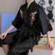 Sleepwear Men Robe Embroidery Dragon Summer Kimono Bath Gown Sexy Nightwear Loose Bathrobe Lingerie