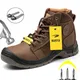 Brand Work Safety Boots Steel Toe Cap Work Shoes Indestructible Men Boots Anti-smash Work Boots