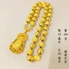 Reine große runde Perlen Halskette männliche Kugel 999 hohl gefrostet 24 Karat 100% plattiert echte 999 Gold 18 Karat Guanyin Anhänger für Frauen Geschenke
