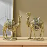 Luxus goldene Kamels tatue arabische Kamele Figuren Desktop-Dekoration Tier Miniatur Ornamente Home