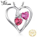 JewelryPalace Liebe Herz 1 2 ct Erstellt Rubin Rosa Saphir 925 Sterling Silber Anhänger Halskette