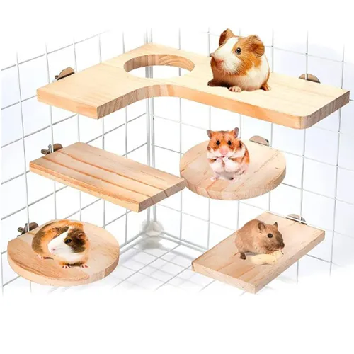 Haustier Holz stehen Plattform Hamster Meers chweinchen Spielzeug Pfote Schleifen Rennmäuse
