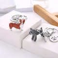 Mode 3D Pet Hund Schlüsselanhänger Nette Hunde Schlüssel Ring Border Collie Shelti Husky Metall Auto