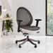 Ergonomic Aesthetic Shell-Shaped Back Height Adjustable Executive Office Chair with 3D Padded Arms and Aluminum Base