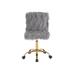 Modern High-End Luxury Style 360 Degree Swivel Adjustable Seat Height Faux Fur Office Chair, Makeup Stool for Bedroom