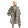 Cape Animal Print Snap Neck Closure Stain Bleach Water Resistant Client Cape For Hair Stylist