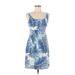 Tommy Bahama Casual Dress - Mini Scoop Neck Sleeveless: Blue Print Dresses - Women's Size X-Small