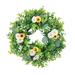 HANXIULIN 16 Inch Green Plants Floral Spring Decorations Artificial Wreath Decoration Spring Summer Party Decoration Outdoor Indoor Front Porch Walls Window Doors Holiday Home Decor