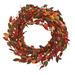 Silk Plant Nearly Natural 20 Harvest Leaf and Mini Pumpkin Artificial Wreath