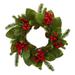 Silk Plant Nearly Natural 19 Magnolia Leaf Berry and Pine Artificial Wreath