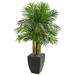 Silk Plant Nearly Natural Kentia Palm Artificial Tree in Black Planter