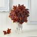 Silk Plant Nearly Natural 20 Autumn Maple Leaf Artificial Plant in Metal Planter - Burgundy