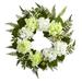 Silk Plant Nearly Natural 24 Hydrangea Berry Wreath - White