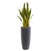 Silk Plant Nearly Natural 3 Sansevieria Artificial Plant in Gray Bullet Planter