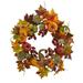 Silk Plant Nearly Natural 24 Pumpkin Gourd Berry and Maple Leaf Wreath