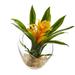 Silk Plant Nearly Natural 8 Tropical Bromeliad in Angled Vase Artificial Arrangement - Yellow