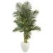 Silk Plant Nearly Natural 5.5 Golden Cane Artificial Palm Tree in White Planter