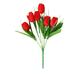 FNGZ Artificial Clearance 6 Flowers Fork Flowers Artificial Heads 6 Simulation Artificial Silk 1pc Artificial Flowers Red