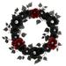 Silk Plant Nearly Natural 24 Eyeball Rose Halloween Artificial Wreath