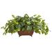 Silk Plant Nearly Natural Pothos Artificial Plant in Metal Planter