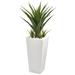 Silk Plant Nearly Natural 40 Spiky Agave Artificial Plant in White Planter