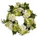 Silk Plant Nearly Natural 22 Hydrangea Wreath - Cream/Green