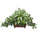 Silk Plant Nearly Natural Silver Queen and Ivy Artificial Plant in Decorative Planter