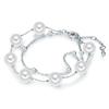 Lulu & Jane Armband Messing Muschelkernperle in Silber 18,0 cm Basislänge + 5,0 Verlängerung Damen