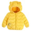 URMAGIC Toddler Baby Teddy Puffer Jacket Cute Dinosaur Printed Winter Warm Coat with Hoods Bears Ears Lightweight Outerwear