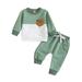 Pimfylm Baby Toddler Boys Fall Winter Outfits Toddler Baby Boy Outfits Hoodie Sweatshirts Boys Clothing Sets Green 100