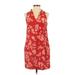 Comptoir des Cotonniers Casual Dress - Shift V-Neck Sleeveless: Red Print Dresses - Women's Size 2X-Small