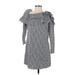 Adelyn Rae Casual Dress - Mini High Neck 3/4 sleeves: Gray Dresses - Women's Size X-Small