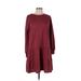 Ava James Casual Dress - DropWaist: Red Solid Dresses - Women's Size Large
