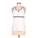 Adidas Active Tank Top: White Color Block Activewear - Women's Size Large