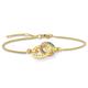 Thomas Sabo Damen Armband Together mit zwei Ringen bunten Steinen vergoldet, 925 Sterlingsilber mit 750er Gelbgold-Vergoldung, Länge: 19 cm, A1551-996-7-L19V