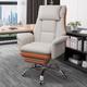 LEIYTFE Executive Office Chair Big and Tall Ergonomic Leather Chair,Desk Chairs for Home Computer Wheels Ergonomic, 360° Swivel with Head Pillow ( Color : White-orange/B )